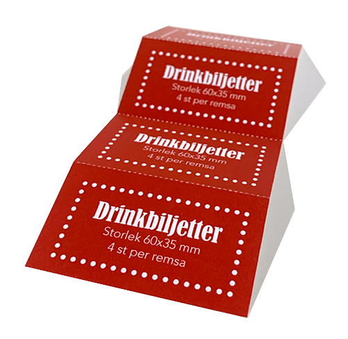 Drinkbiljetter på talong